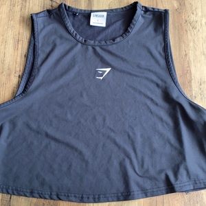 gymshark black large cropped tank top